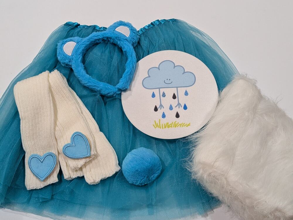 New 5pc Jr teen child tutu adult care bear leg warmer headband Halloween costume